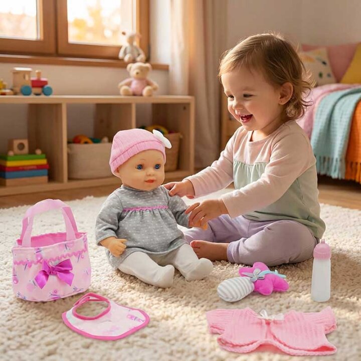 LUTKA DOJENČE ASTA BABY S PRIBOROM U KUTIJI - HAPPY FRIEND