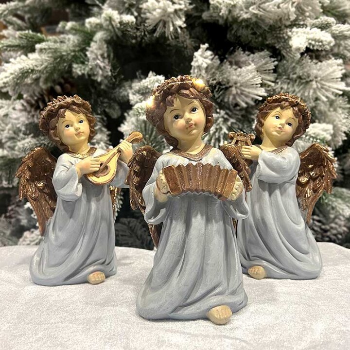 FIGURA ANĐEO SA LED SVJETLIMA SORT 22x13 cm