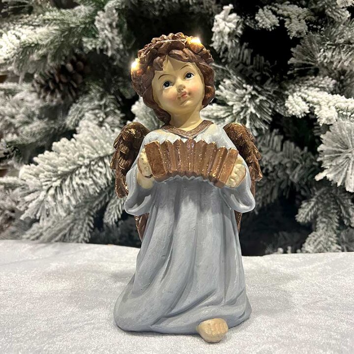 FIGURA ANĐEO SA LED SVJETLIMA SORT 22x13 cm