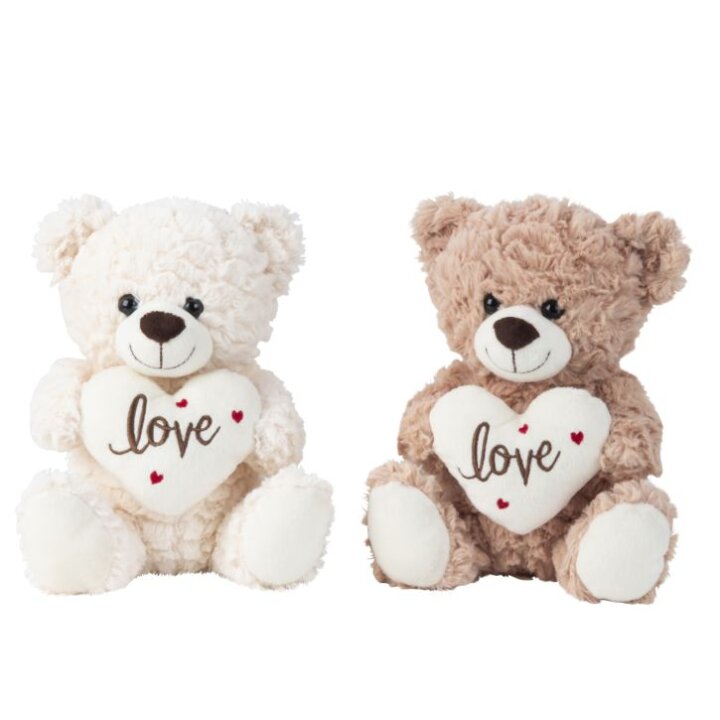 MEDO PLIŠANI SMEĐI SA SRCEM LOVE 25 CM SORT