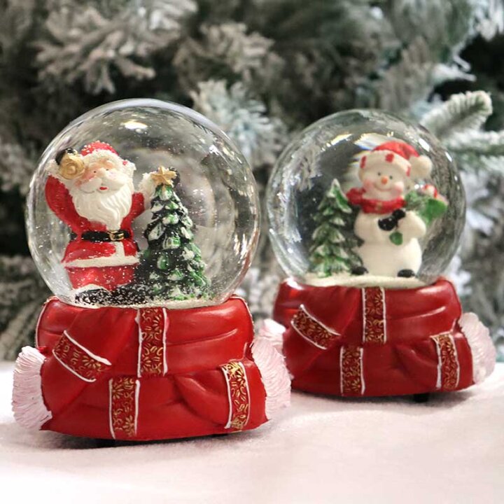 BOŽIĆNA SNJEŽNA KUGLA GLAZBENA SNJEGOVIĆ / DJED BOŽIĆNJAK 14 CM SORT