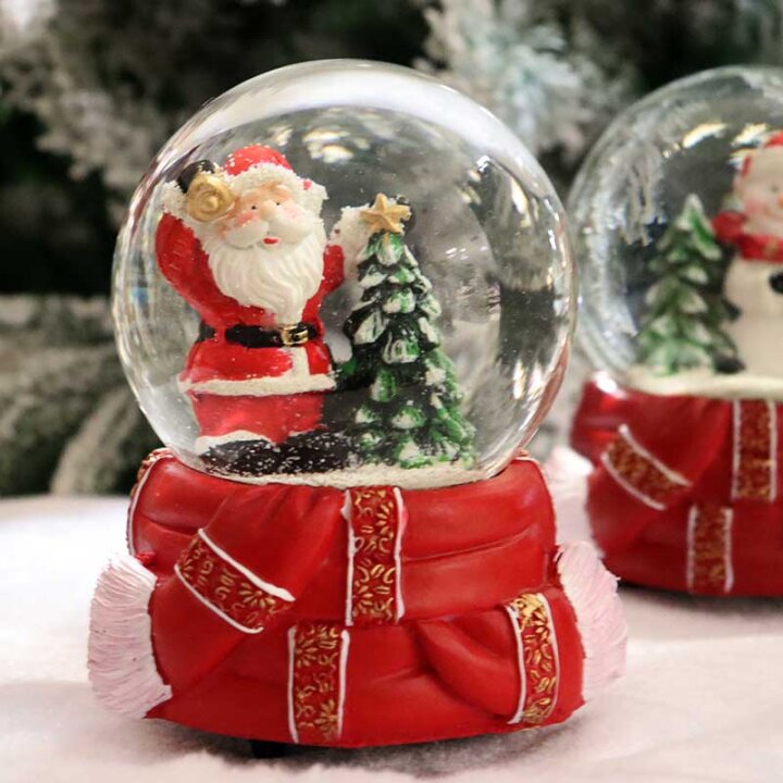 BOŽIĆNA SNJEŽNA KUGLA GLAZBENA SNJEGOVIĆ / DJED BOŽIĆNJAK 14 CM SORT