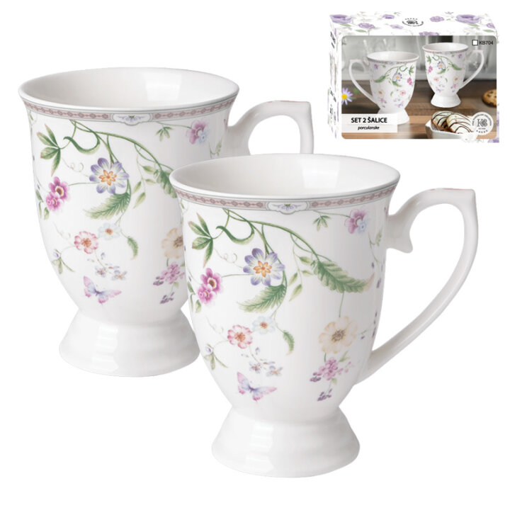 ŠALICE NEW BONE PORCULAN PETITE GARDEN DEKORIRANE 2/1 300 mL