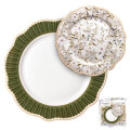 SET ZA KOLAČE 7 DIJELNI NEW BONE FLORAL MEADOW PORCULAN DEKORIRANI - VALOVITI RUB