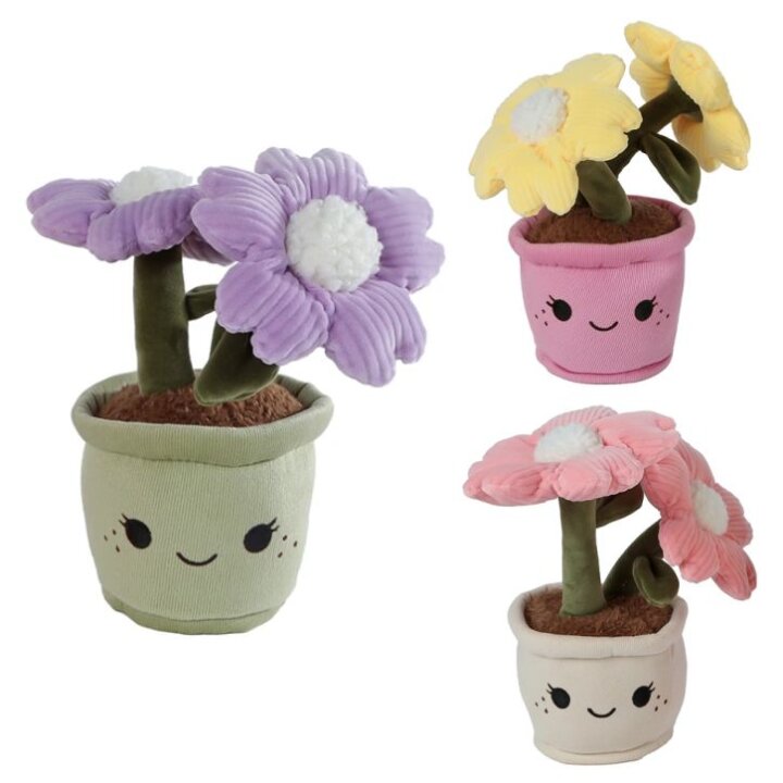 CVIJET PLIŠANI U TEGLICI 18 cm - TAKE ME HOME - SORT