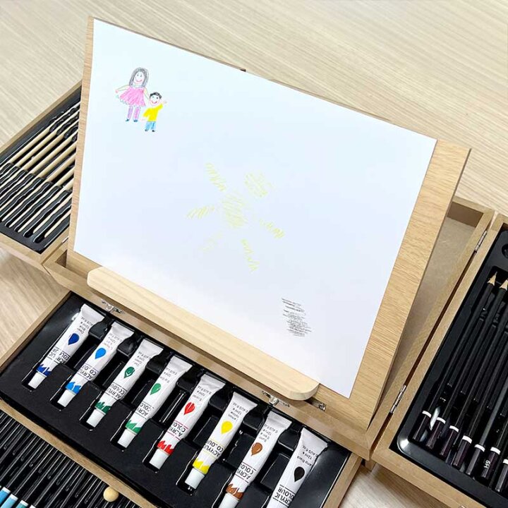 SET ZA CRTANJE 85 DIJELNI U DRVENOM KOFERU - ATELIER D'ART 34,5x25,5x11,5 cm