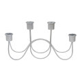 SVIJEĆNJAK ZA 4 SVIJEĆE METALNI 30x16 cm - SREBRNA BOJA