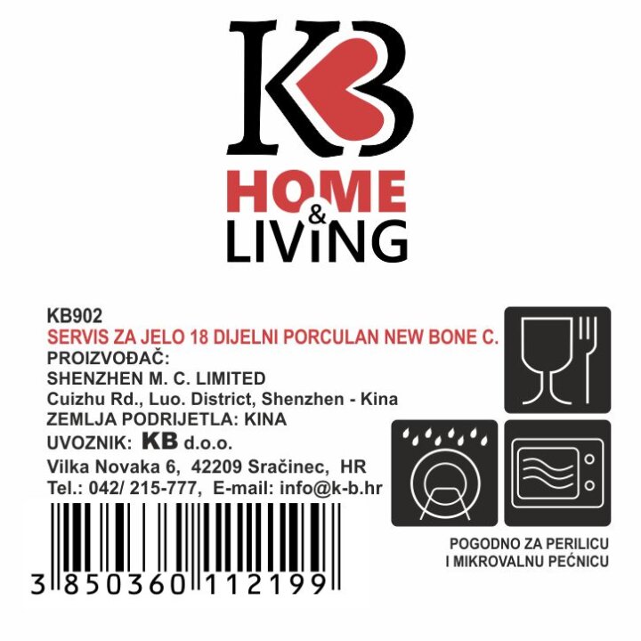 SERVIS ZA JELO 18 DIJELNI PORCULAN NEW BONE C. DEKORIRANI - FLORAL GRACE