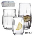 ČAŠE LINKA STAKLENE SET 18/1 - 6x240 mL + 6x115 mL + 6x500 mL