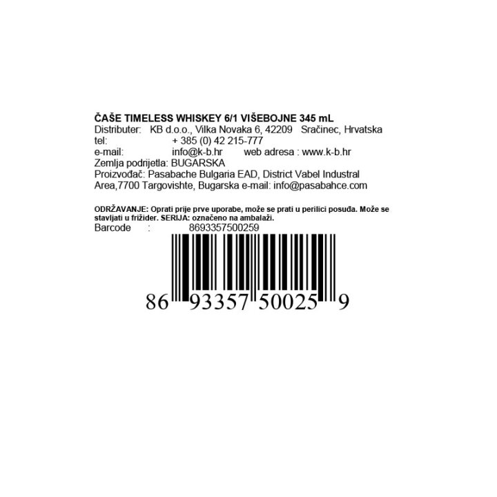 ČAŠE TIMELESS WHISKEY 6/1 VIŠEBOJNE 345 mL