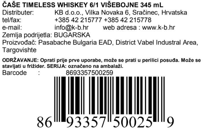 ČAŠE TIMELESS WHISKEY 6/1 VIŠEBOJNE 345 mL