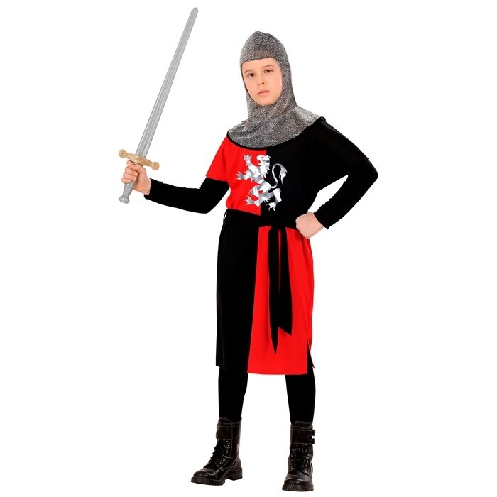 KOSTIM SREDNJOVJEKOVNI RATNIK 128 CM - (KAPUT, REMEN, KAPULJAČA)