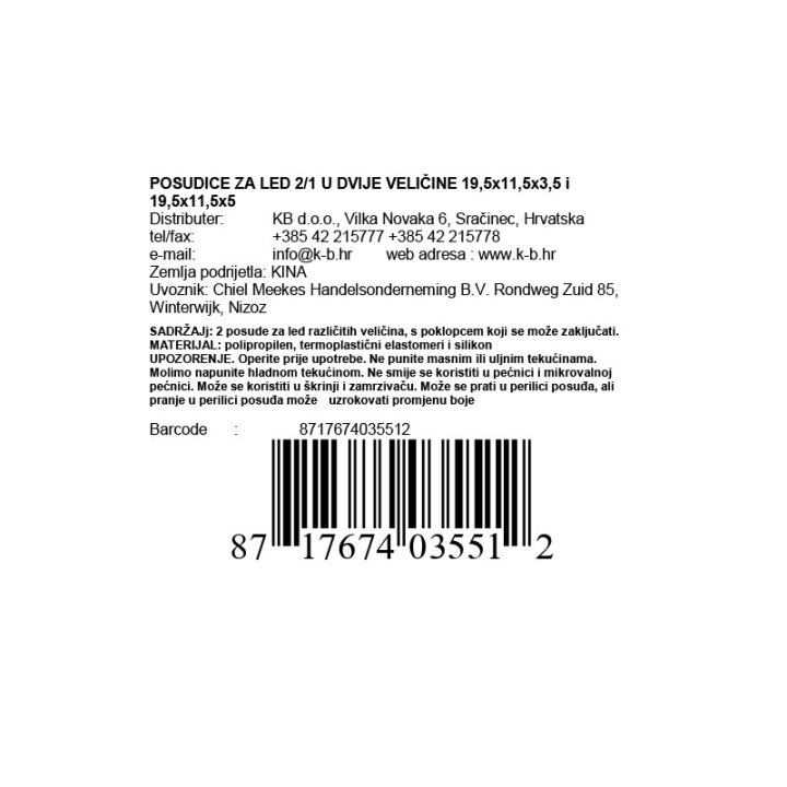 POSUDICE ZA LED 2/1 U DVIJE VELIČINE 19,5x11,5x3,5 i 19,5x11,5x5