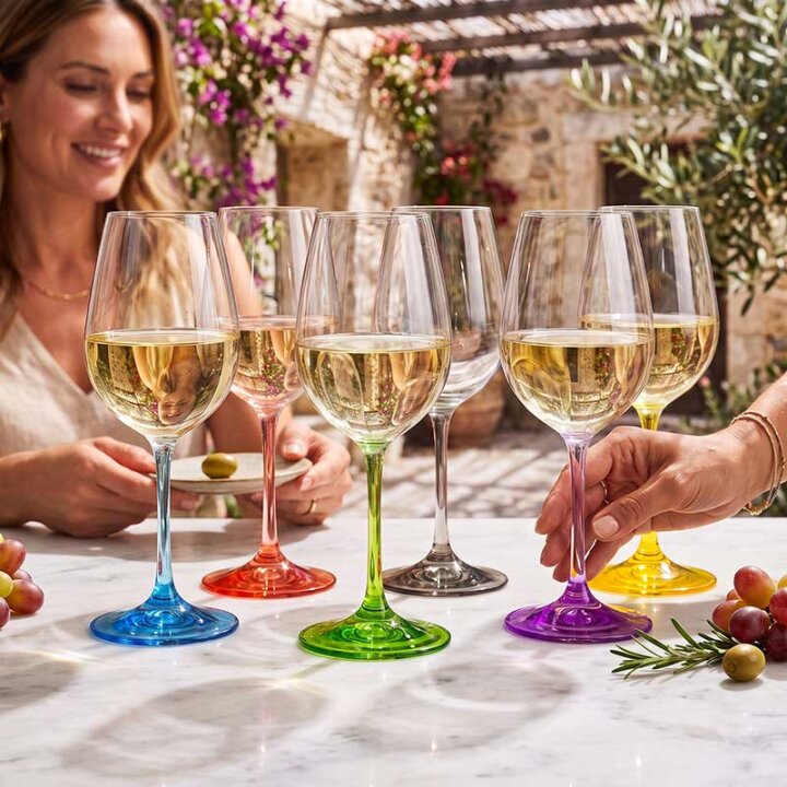 ČAŠE KRISTALIN RAINBOW VINO 6/1 550 mL
