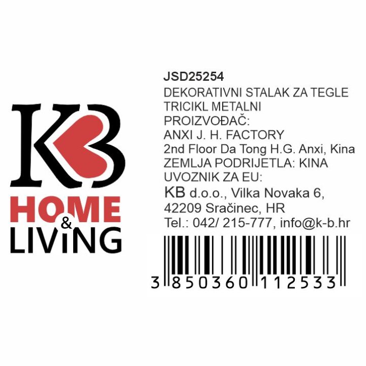 STALAK ZA 2 TEGLE TRICIKL METALNI KREM 59x25x37 CM