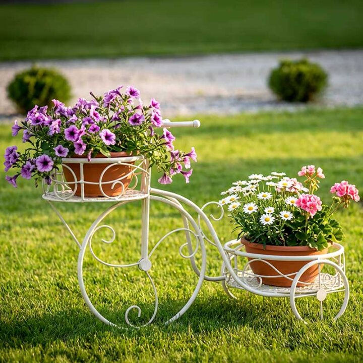 STALAK ZA 2 TEGLE TRICIKL METALNI KREM 59x25x37 CM