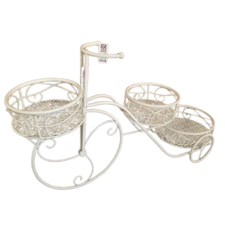 STALAK ZA 3 TEGLE TRICIKL METALNI KREM 75x25x45 CM