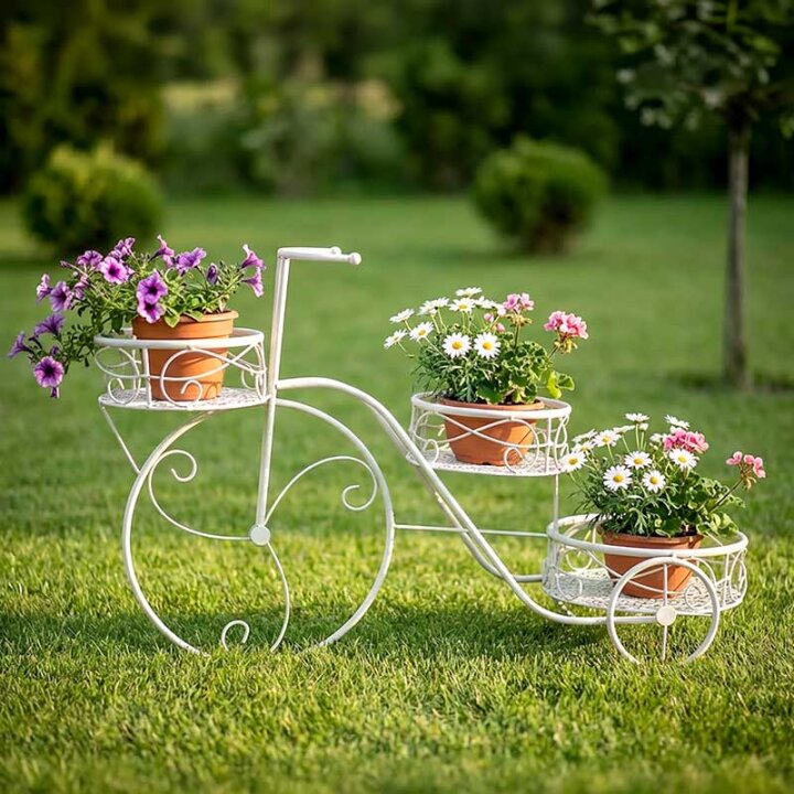 STALAK ZA 3 TEGLE TRICIKL METALNI KREM 75x25x45 CM