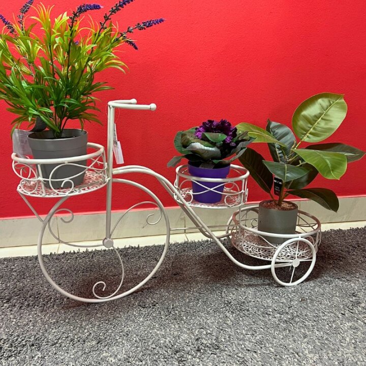 STALAK ZA 3 TEGLE TRICIKL METALNI KREM 75x25x45 CM