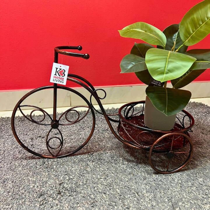 STALAK ZA TEGLU TRICIKL METALNI ZLATNO-CRNI 55x25x32 CM