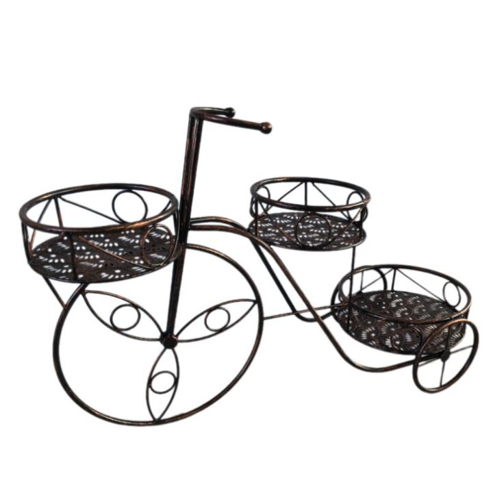 STALAK ZA 3 TEGLE TRICIKL METALNI ZLATNO-CRNI 75x25x45 CM