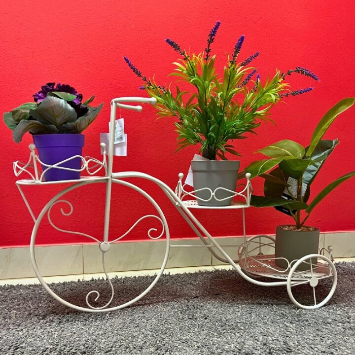 STALAK ZA 3 TEGLE TRICIKL METALNI KREM 75x25x45 CM