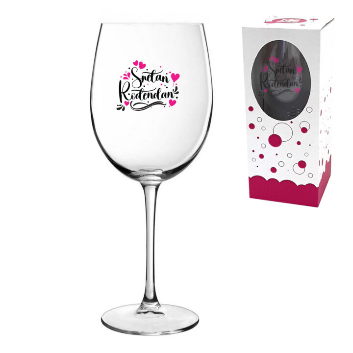 ČAŠA ZA VINO 720 ml S TISKOM U POKLON KUTIJI - Sretan rođendan