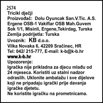 MOJ PRVI TRICIKL 50x64x46 CM U KUTIJI