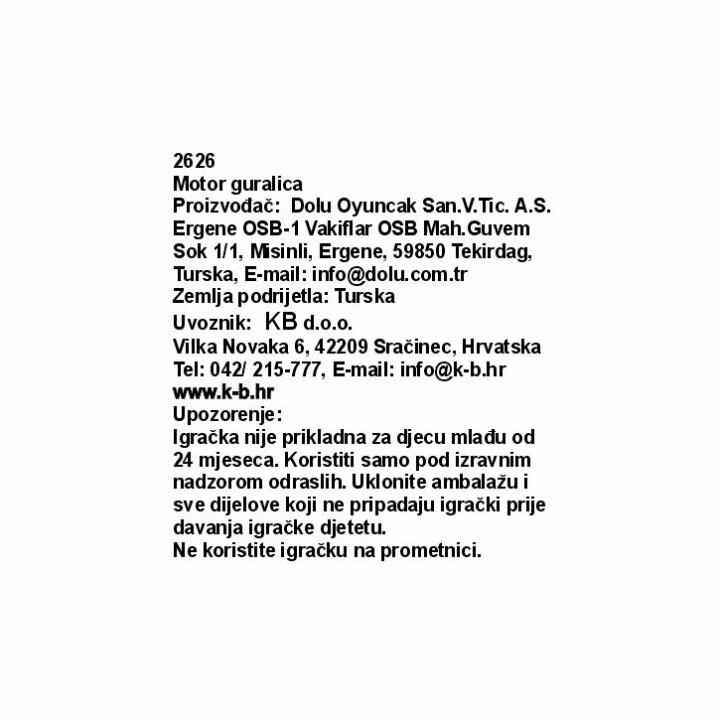 MOJ PRVI MOTOR GURALICA BIJELA 50x71x27 CM U KUTIJI