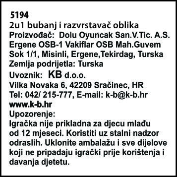 SORTER BUBANJ S OBLICIMA ZA UBACIVANJE 8x19,5x19,5 CM