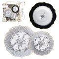 SERVIS ZA JELO TIMELESS NOIR 18 DIJELNI PORCULAN NEW BONE C. - VALOVITI RUB
