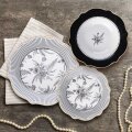 SERVIS ZA JELO TIMELESS NOIR 18 DIJELNI PORCULAN NEW BONE C. - VALOVITI RUB