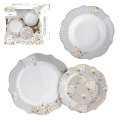 SERVIS ZA JELO CHAMPAGNE BLOSSOM 18 DIJELNI PORCULAN NEW BONE C. - VALOVITI RUB