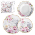 SERVIS ZA JELO ROSE REVERIE 18 DIJELNI PORCULAN NEW BONE C. - VALOVITI RUB