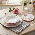 SERVIS ZA JELO ROSE REVERIE 18 DIJELNI PORCULAN NEW BONE C. - VALOVITI RUB