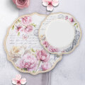 SET ZA KOLAČE ROSE REVERIE 7 DIJELNI PORCULAN NEW BONE C. - VALOVITI RUB