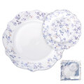 SET ZA KOLAČE LILAC HARMONY 7 DIJELNI PORCULAN NEW BONE C. - VALOVITI RUB