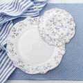 SET ZA KOLAČE LILAC HARMONY 7 DIJELNI PORCULAN NEW BONE C. - VALOVITI RUB