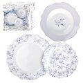 SERVIS ZA JELO LILAC HARMONY 18 DIJELNI PORCULAN NEW BONE C. - VALOVITI RUB