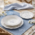 SERVIS ZA JELO LILAC HARMONY 18 DIJELNI PORCULAN NEW BONE C. - VALOVITI RUB