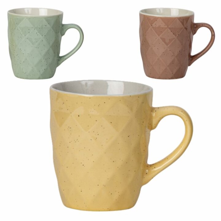 ŠALICA KERAMIČKA 10 cm 360 mL PASTELNA BOJA SORT