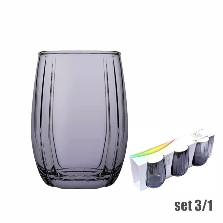 ČAŠE LINKA STAKLENE SIVE 3/1 240 mL