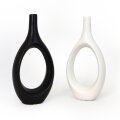 VAZA KERAMIČKA MODERNI DIZAJN 30x14 cm CRNA / BIJELA