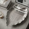 ZDJELA KERAMIČKA LIST SREBRNI 36x25x5 cm