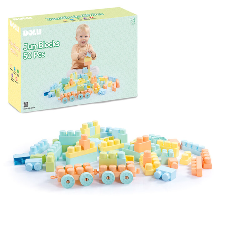 KOCKE ZA SLAGANJE 50 DIJELNE U KUTIJI 27x44,5x10 cm - JUMBLOCKS