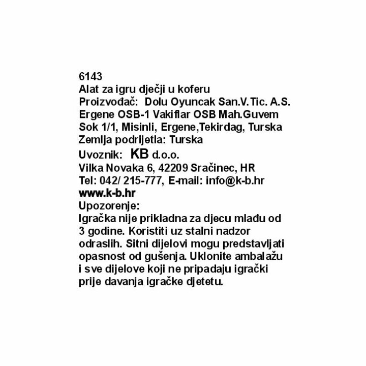 ALAT DJEČJI ZA IGRU 30 DIJELNI U KOFERU 16,5x25x15 cm
