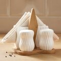 SET ZA SOL, PAPAR I SALVETE - PORCULAN I DRVO 13,2x12,5x15 CM LINEA