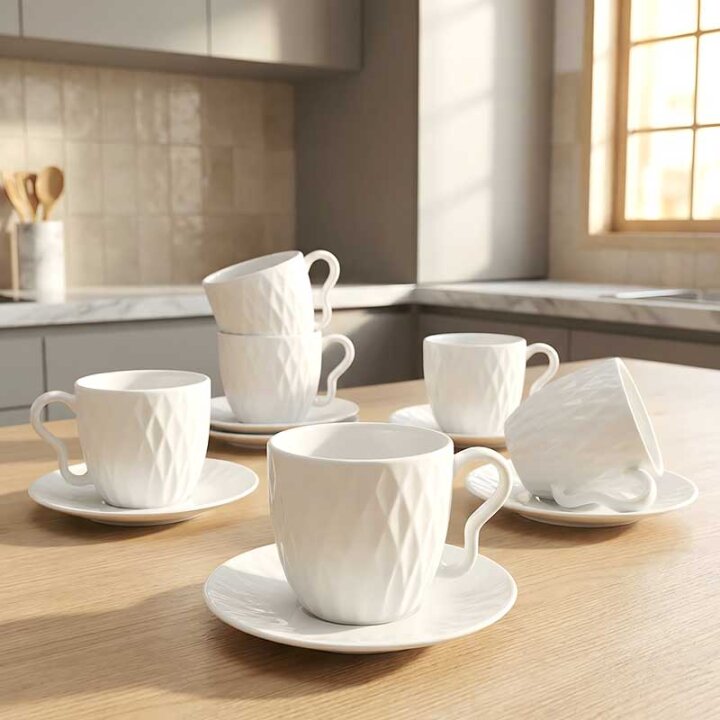 SET 6 ŠALICA PORCULAN 200 mL PRISMA
