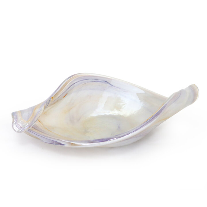SKLEDA CARAMELA STAKLENA MURANO TEHNIKA 37x24 CM JANTARNA