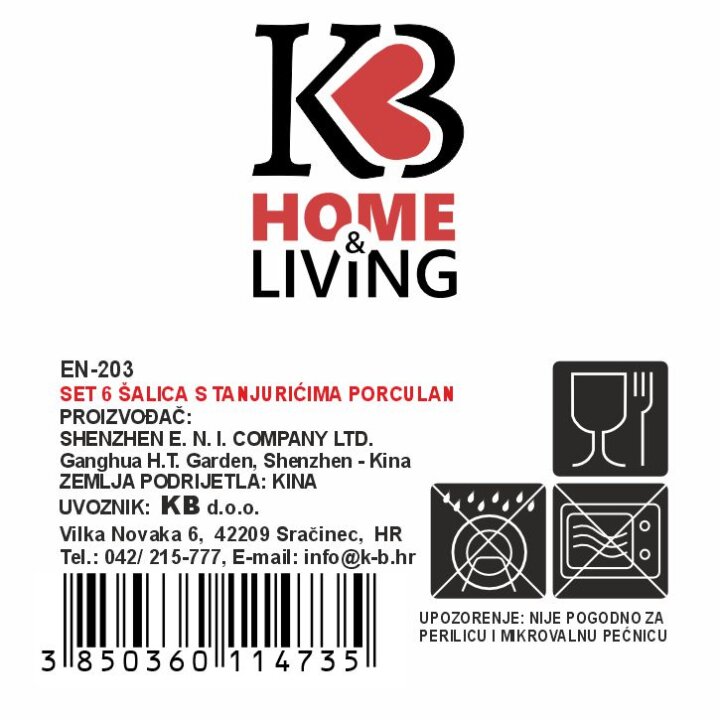 ŠALICE ZA KAVU 6/1 PORCULAN 180 mL - ROZO-ZLATNI DEKOR I LINIJA